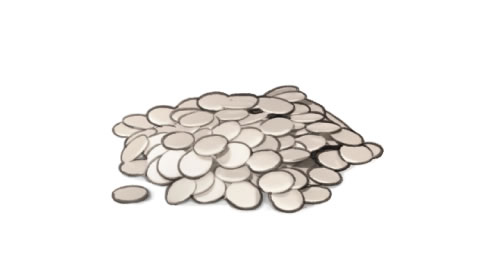 A pile of drachmas, 100 of them worth a mina